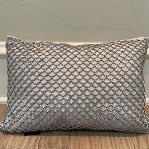 Silver metal beaded throw pillow!